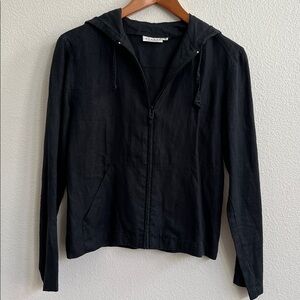 HENNES COLLECTION for H&M Linen Full Zip Cropped Hooded Jacket EU 38 / US 8